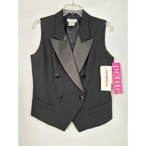 NWT Liz Claiborne Collection 100% Wool Vintage Suit Vest Double Breasted PT 10